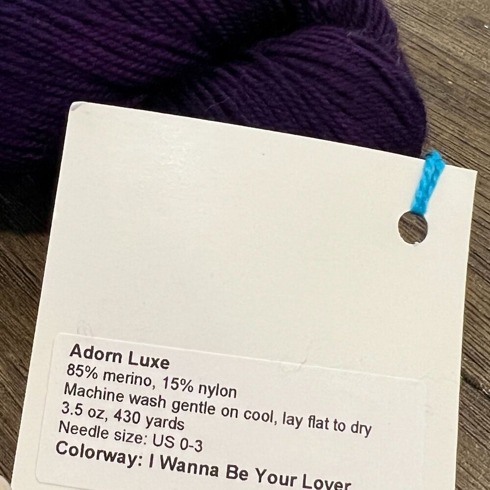 Three Irish Girls Adorn Luxe Yarn 85% Merino 15% Nylon 430 Yards Purple Hand Dye - Picture 4 of 4